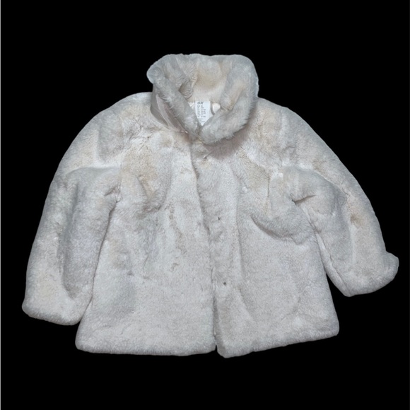 H&M Other - H&M Baby / Girls Coat US Size 18M White Faux Fur Jacket Lined Pockets NWOT
